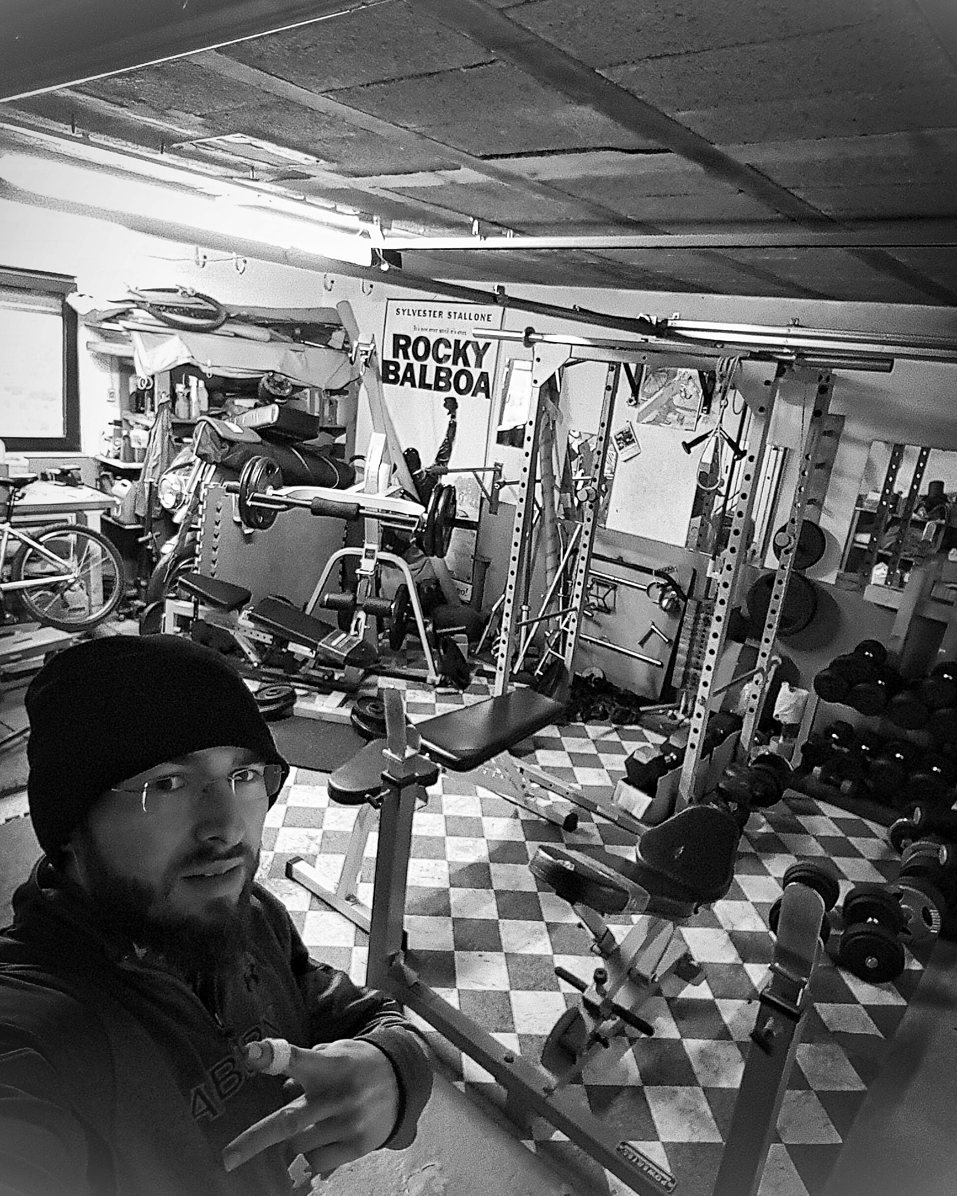 Alex at the garage gym